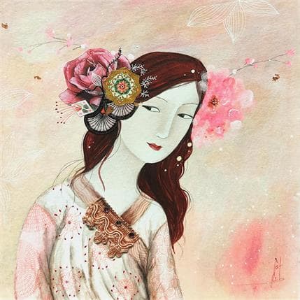 Painting PARURE DE PRINTEMPS by Rebeyre Catherine | Painting Illustrative Mixed Life style