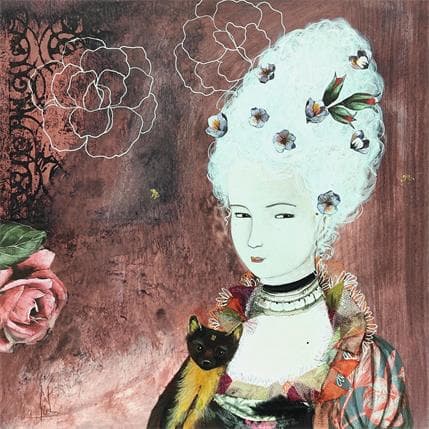 Painting MARIE ANTOINETTE 3 by Rebeyre Catherine | Painting Naive art Mixed Life style