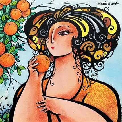 Peinture Oranges par Maria Grino | Tableau Figuratif Mixte scènes de vie