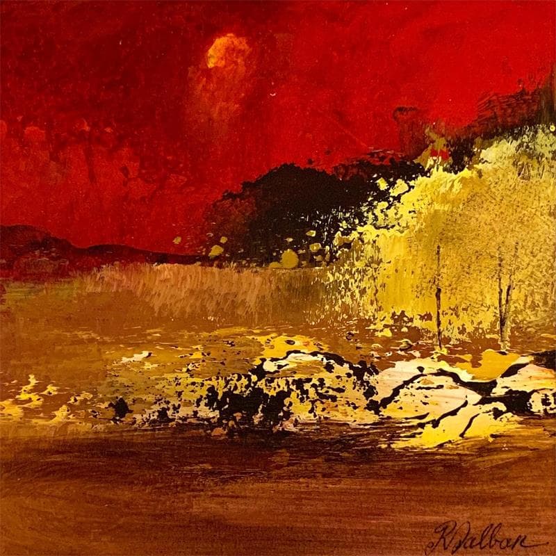 Painting Aubade by Dalban Rose | Painting Raw art Landscapes Oil