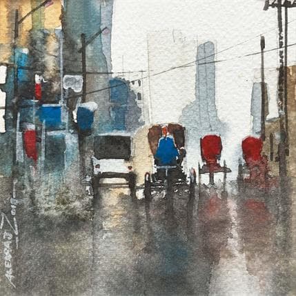 Painting 4 by Alexraj | Painting Figurative Watercolor Urban