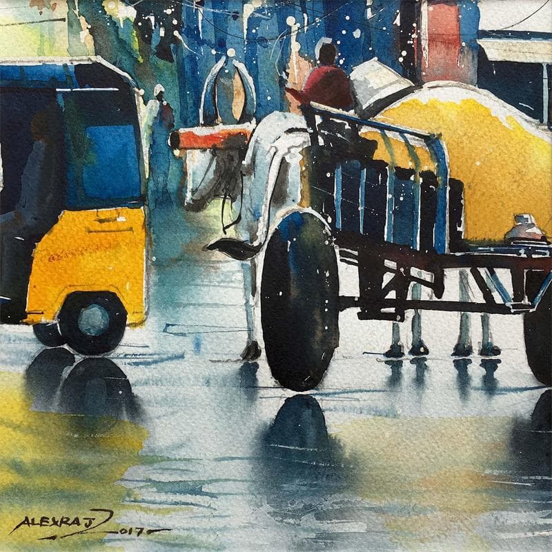 Painting 17 by Alexraj | Painting Figurative Watercolor Life style