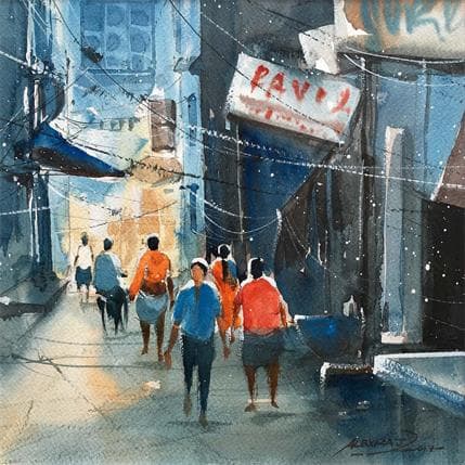 Painting 32 by Alexraj | Painting Figurative Watercolor Urban