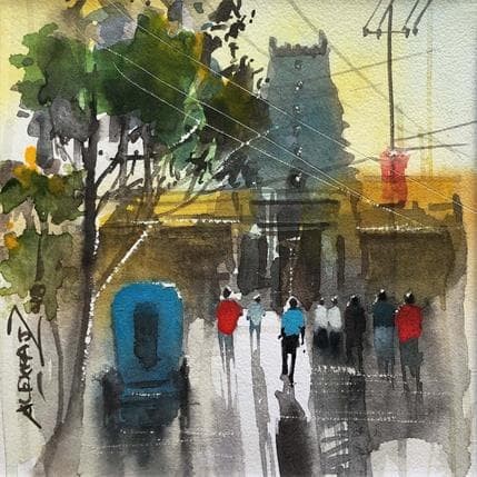 Painting 0 by Alexraj | Painting Figurative Watercolor Urban