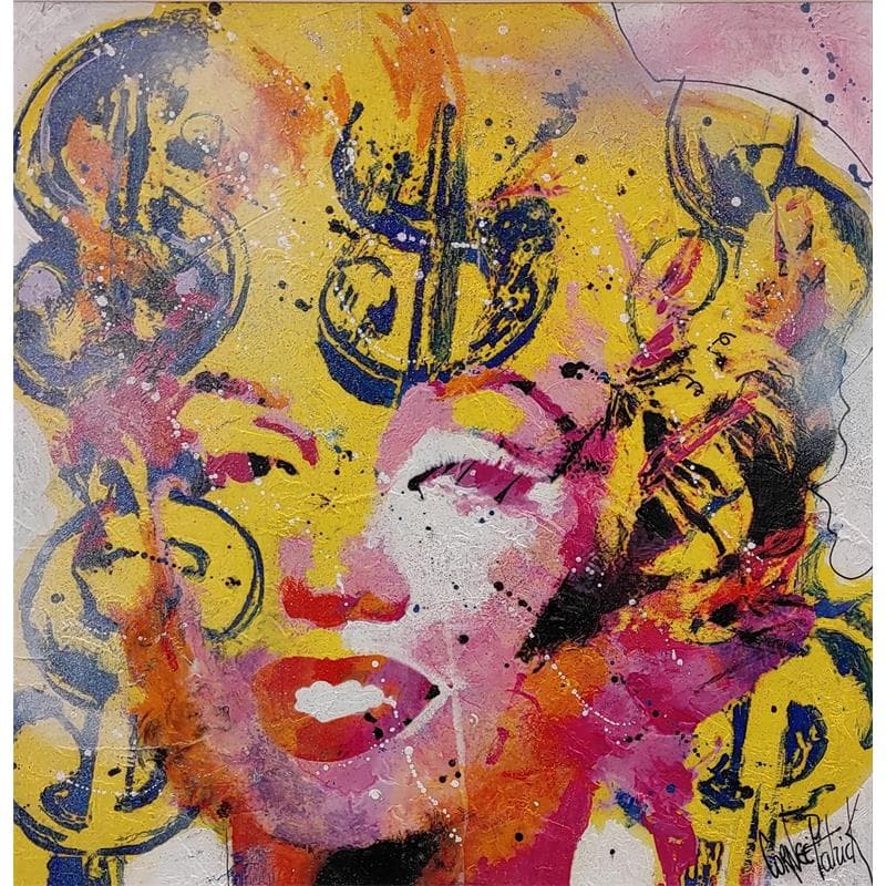 Peinture I love Marilyn par Cornée Patrick | Tableau Pop-art Acrylique Icones Pop, Portraits