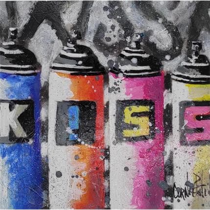 Painting KISS GRAFFITI by Cornée Patrick | Painting Pop art Acrylic