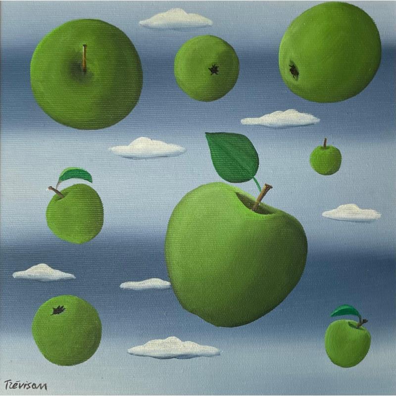 Painting Green Apples by Trevisan Carlo | Painting Figurative Oil