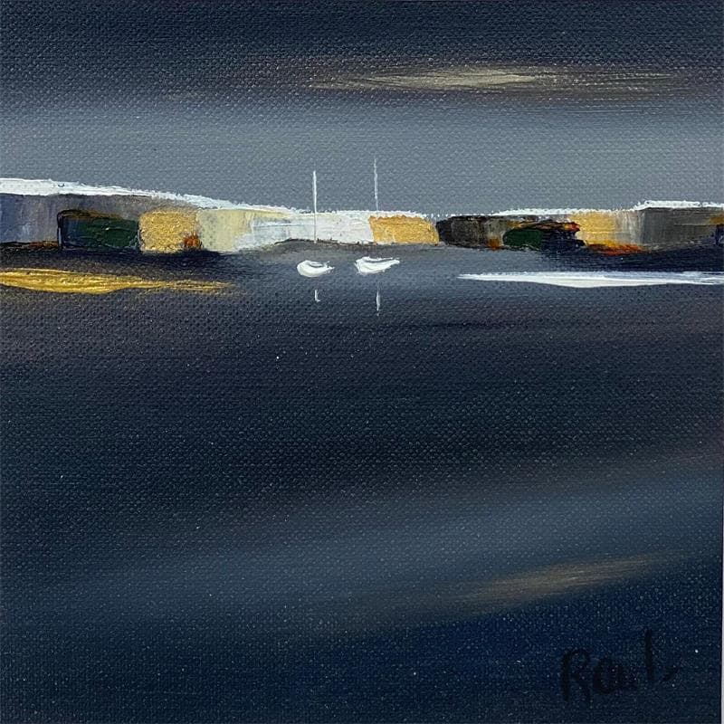 Gemälde  Impression nocturne 28 von Roussel Marie-Ange et Fanny | Gemälde Figurativ Landschaften Marine Öl