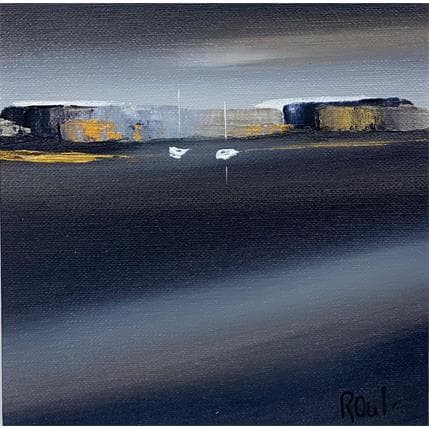 Painting Reflets du soir 28 by Roussel Marie-Ange et Fanny | Painting Figurative Oil Landscapes, Marine