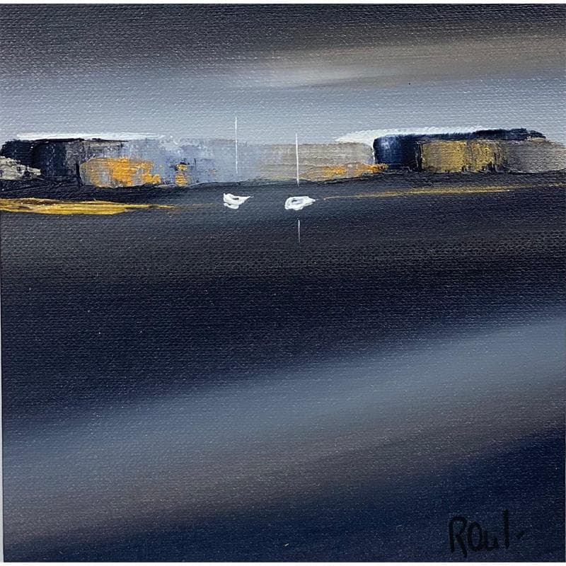 Painting Reflets du soir 28 by Roussel Marie-Ange et Fanny | Painting Figurative Landscapes Marine Oil
