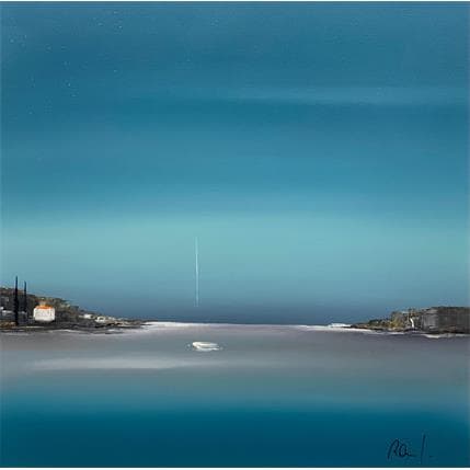 Painting Invitation à la sérénité 28 by Roussel Marie-Ange et Fanny | Painting Raw art Oil Landscapes, Marine