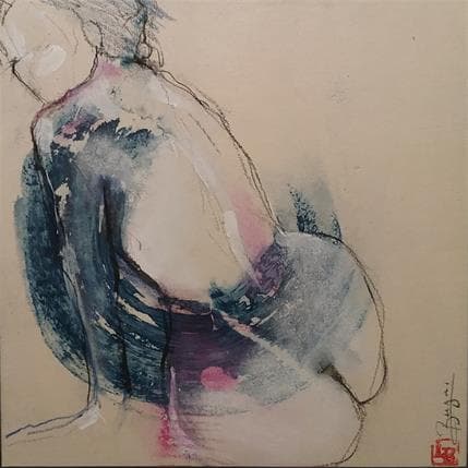 Painting Carton d'étude 1 by Bergues Laurent | Painting Figurative Oil Nude, Portrait