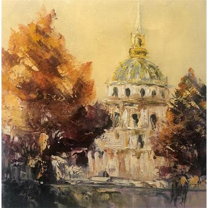 Painting Automn leaves by Dupin Dominique | Painting Figurative Oil Landscapes
