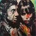 Peinture Serge Gainsbourg and jane par Mestres Sergi | Tableau Pop-art Icones Pop Graffiti