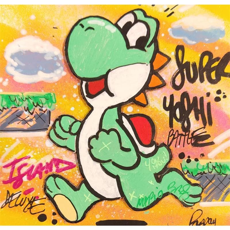 Painting Yoshi by Pappay | Painting Street art Mixed Pop icons