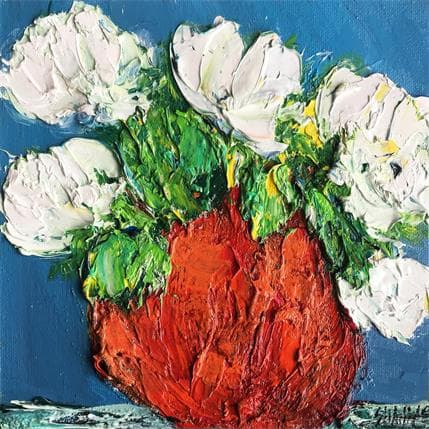 Painting Fleurs blanches by Shahine | Painting Figurative Oil Pop icons, still-life