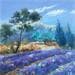 Painting Bleu lavande by Lyn | Painting Figurative Oil Landscapes