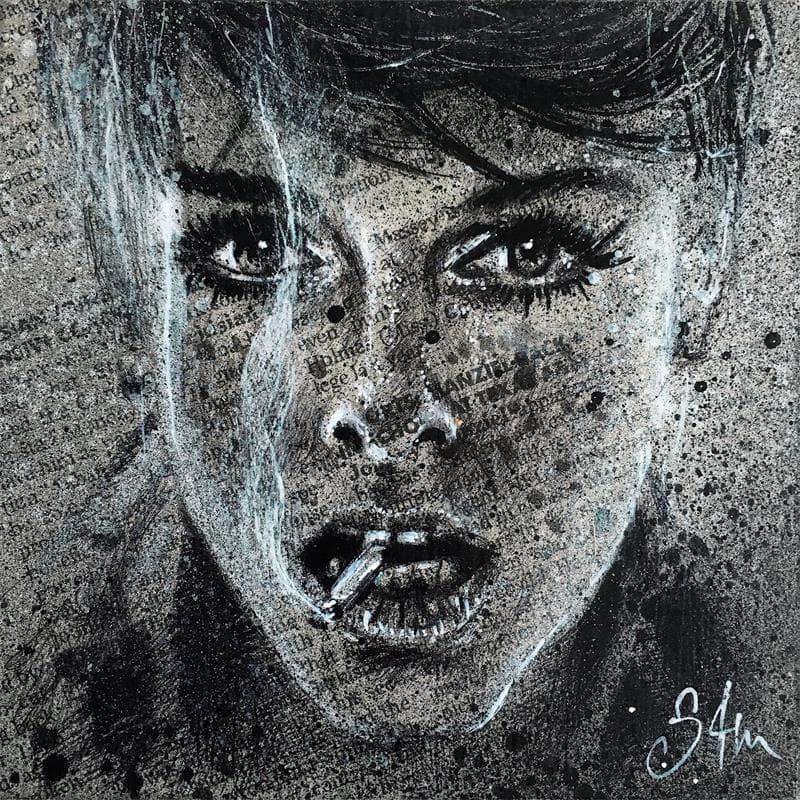 Painting Jean by S4m | Painting Street art Mixed Portrait