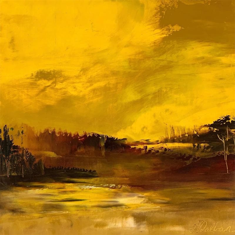 Peinture Jaune soleil par Dalban Rose | Tableau Huile