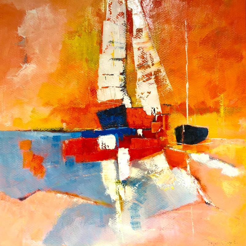 Painting Chaleur by Menant Alain | Painting Figurative Acrylic Marine