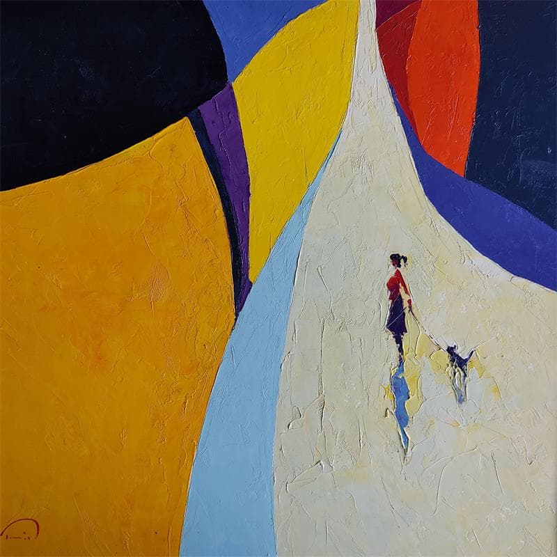 Painting The cat by Tomàs | Painting Abstract Oil Urban