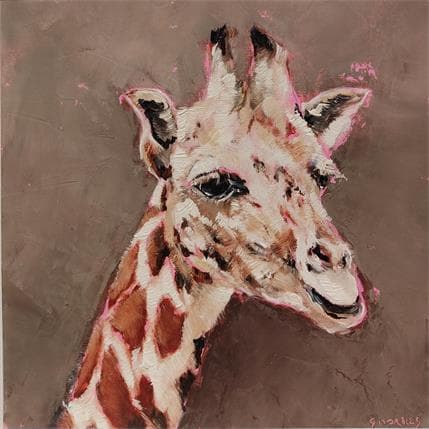 Painting Girafe 3 by Morales Géraldine | Painting Figurative Oil Pop icons, Portrait