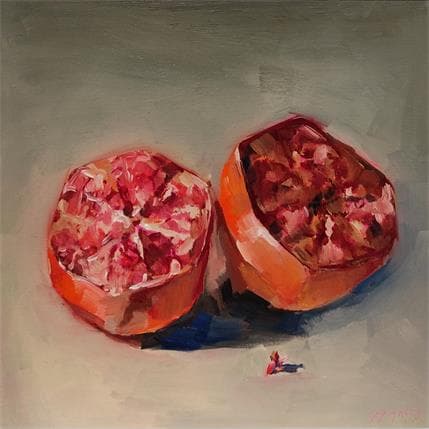 Painting Grenade 7 by Morales Géraldine | Painting Figurative Oil still-life
