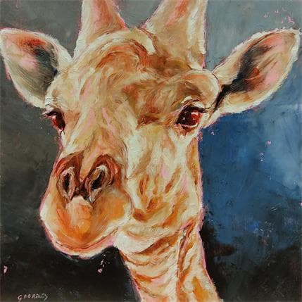 Peinture Girafe 4 par Morales Géraldine | Tableau Figuratif Huile animaux