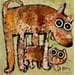 Peinture Chat-chien par Maury Hervé | Tableau Figuratif Animaux