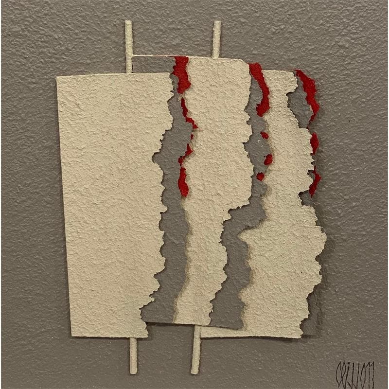 Peinture flames in the morning par Clisson Gérard | Tableau Abstrait Bois, Carton Minimaliste