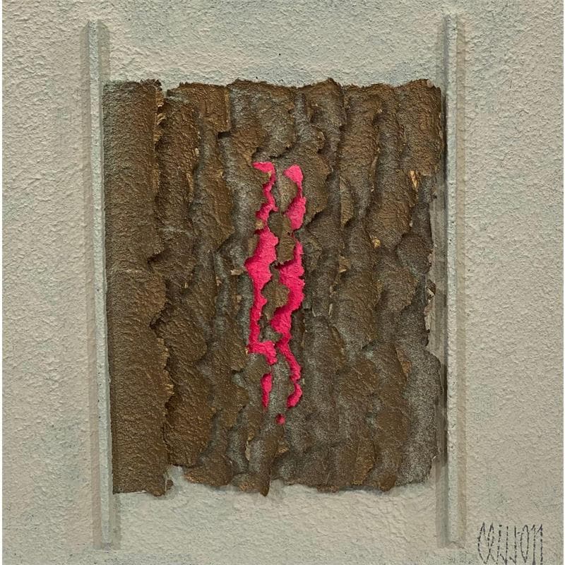 Gemälde goplden days von Clisson Gérard | Gemälde Abstrakt Materialismus Minimalistisch Holz