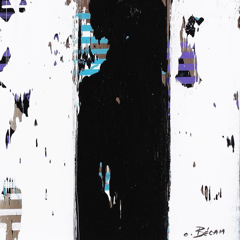 Gemälde Bandes Colorées n°51 von Becam Carole | Gemälde Abstrakt Minimalistisch Öl