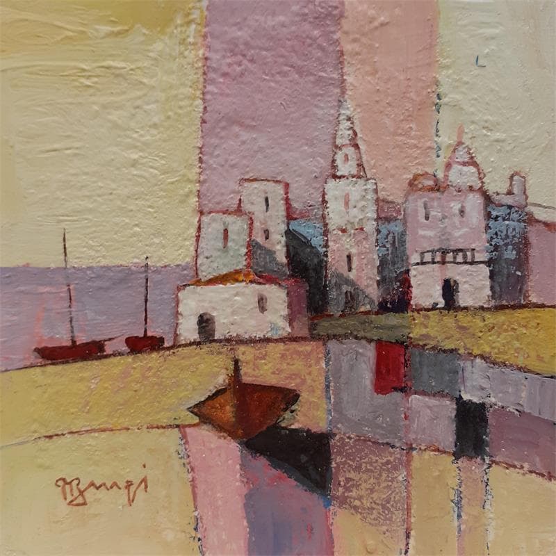 Painting AL27 BARQUES ECHOUEES by Burgi Roger | Painting Figurative Acrylic Landscapes