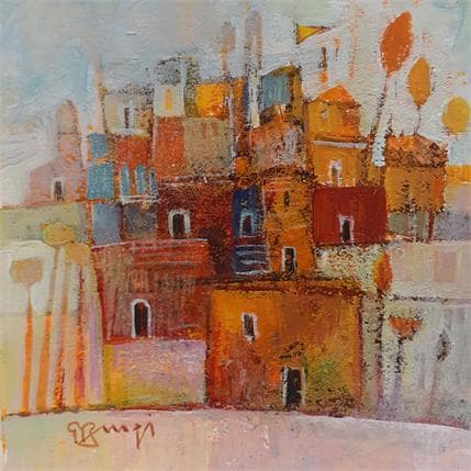 Painting VILLAGE ROUGE by Burgi Roger | Painting