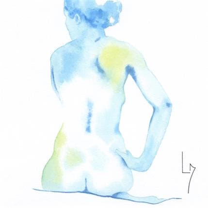 Painting NF110 by Loussouarn Michèle | Painting Figurative Watercolor Nude