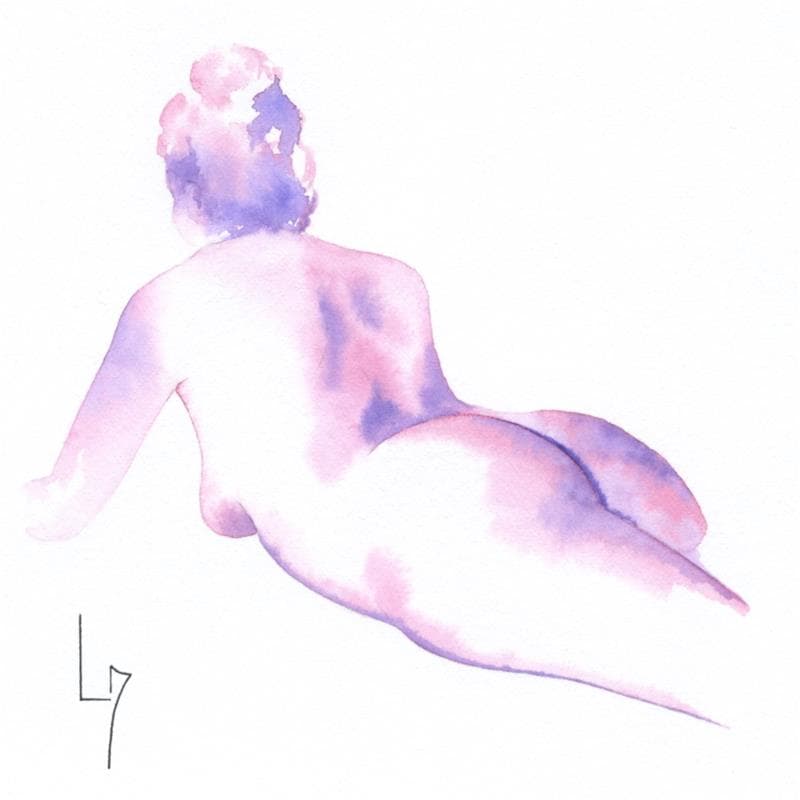 Painting NF112 by Loussouarn Michèle | Painting Figurative Nude