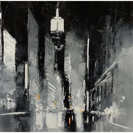 Painting NY BLACK AND WHITE by Castan Daniel | Painting Figurative Oil Urban
