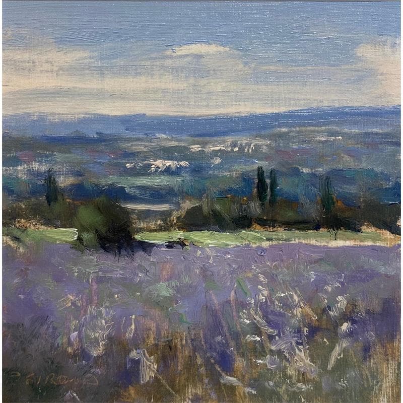 Painting Lavande vers Valensole - 3122 by Giroud Pascal | Painting Figurative Oil Landscapes