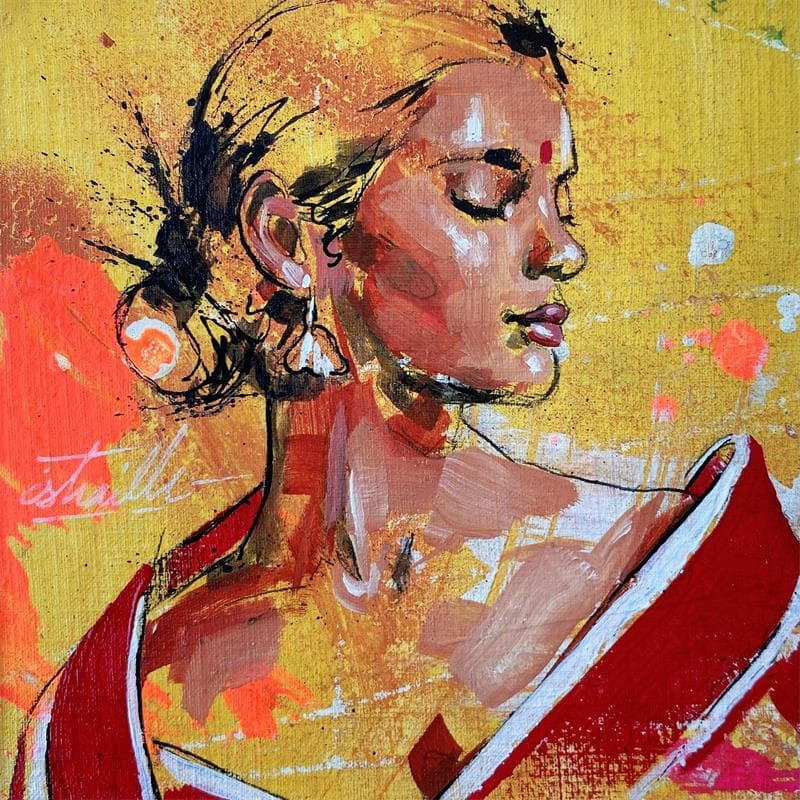 Painting Abha by Istraille | Painting Figurative Acrylic Portrait