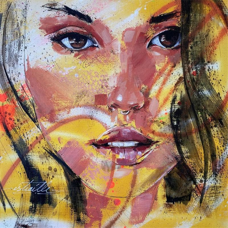 Painting Kensïa by Istraille | Painting Figurative Acrylic Portrait