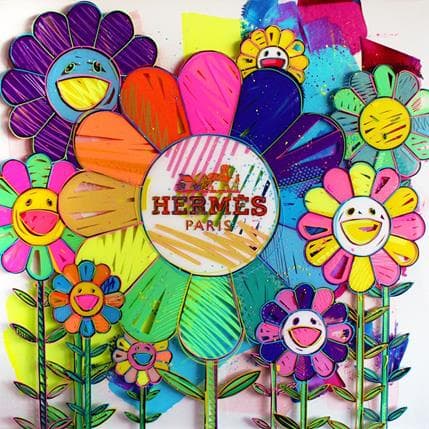 Peinture Colorful Hermès par Shokkobo | Tableau Pop Art Mixte icones Pop