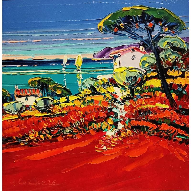 Painting Au douceur du soir by Corbière Liisa | Painting Figurative Oil Landscapes