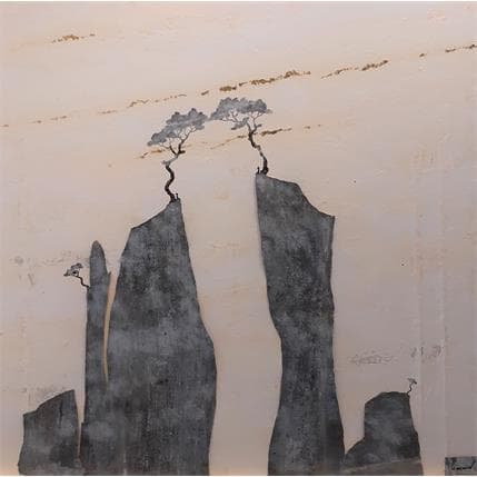 Painting A la croisée des vents by Lemonnier  | Painting Raw art Mixed Landscapes