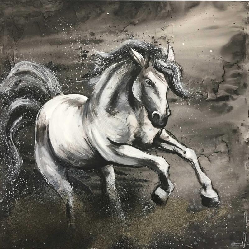 Painting Au galop by Locoge Alice | Painting Figurative Animals Acrylic