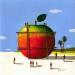 Painting Pomme échafaudage by Lionnet Pascal | Painting Surrealism Landscapes still-life Acrylic