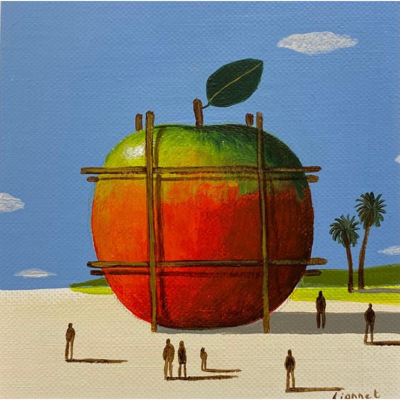 Painting Pomme échafaudage by Lionnet Pascal | Painting Surrealism Acrylic Landscapes still-life