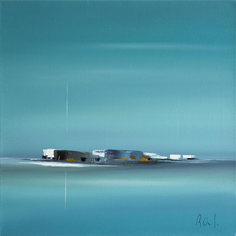 Painting Impression marine by Roussel Marie-Ange et Fanny | Painting Abstract Minimalist Oil
