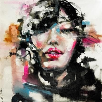 Painting Dark and fluo by Abbondanzia Monica | Painting Figurative Mixed Portrait