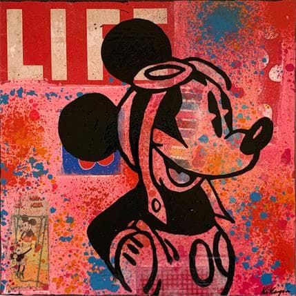 Peinture Mickey aviator par Kikayou | Tableau Figuratif Graffiti, Huile Icones Pop, Portraits