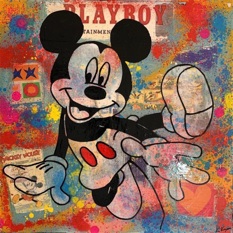 Peinture Mickey jump par Kikayou | Tableau Graffiti